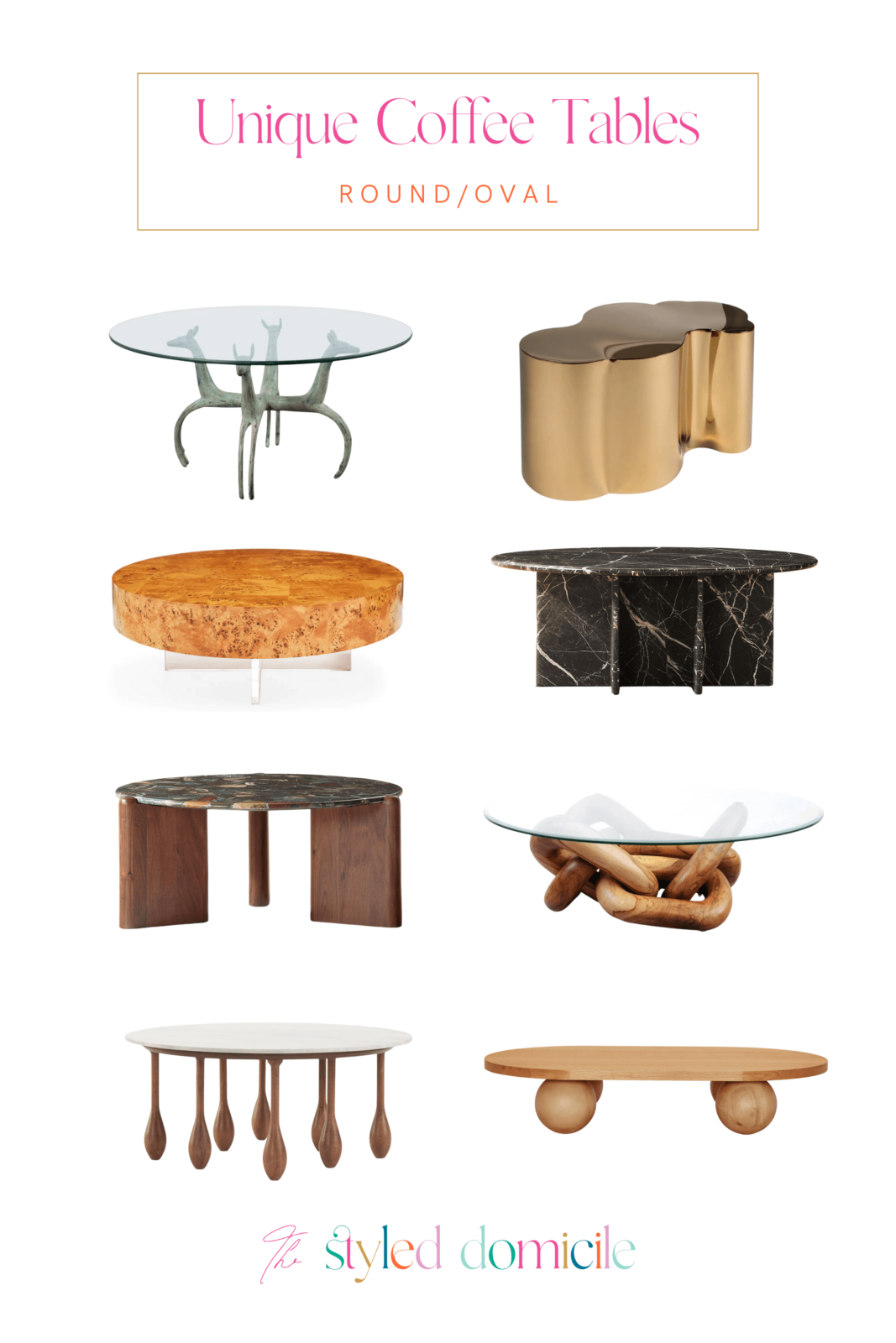 unique round coffee tables