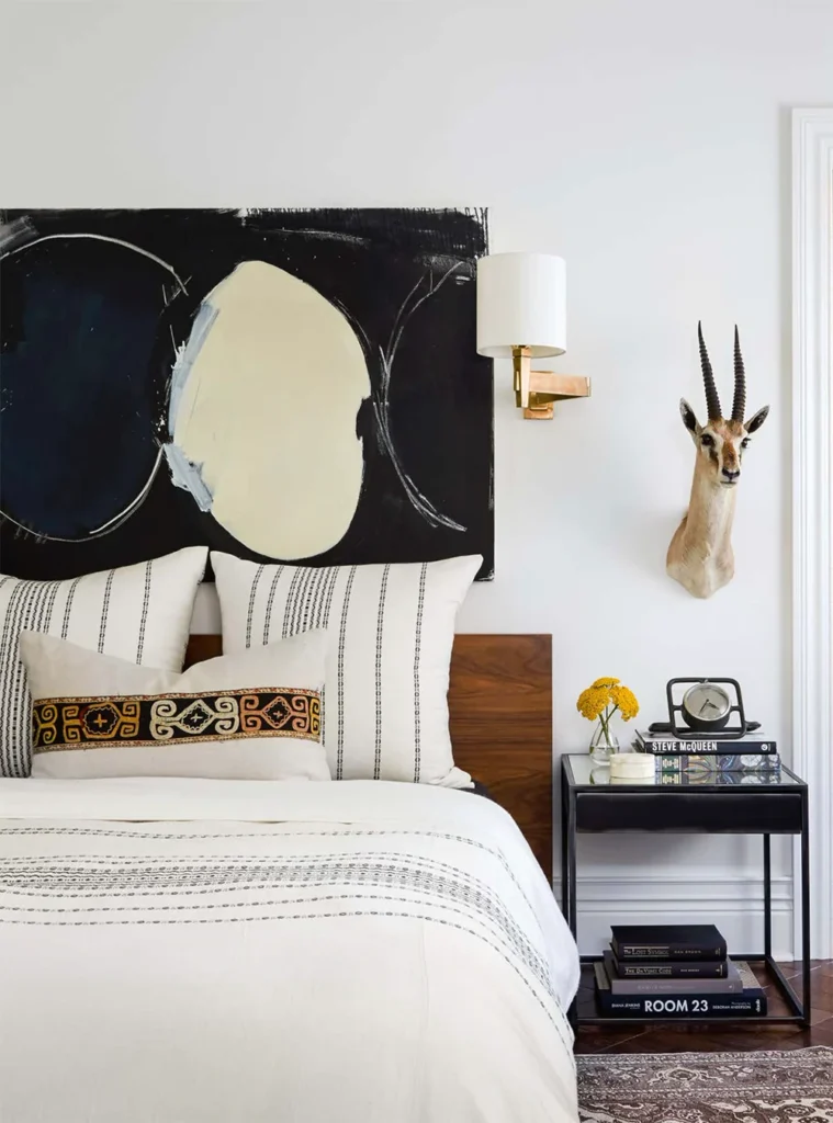 decorating with taxidermy in a bedroom