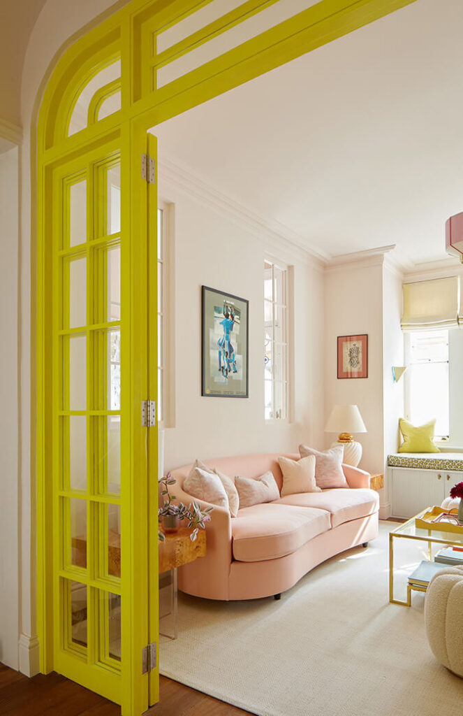 bright-yellow-painted-interior-door-frame