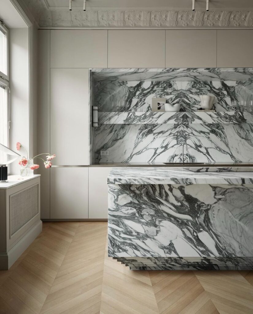 dramatic-marble-kitchen-island