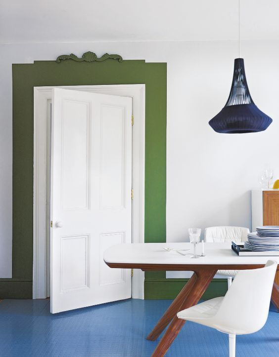 faux-green-painted-door-frame