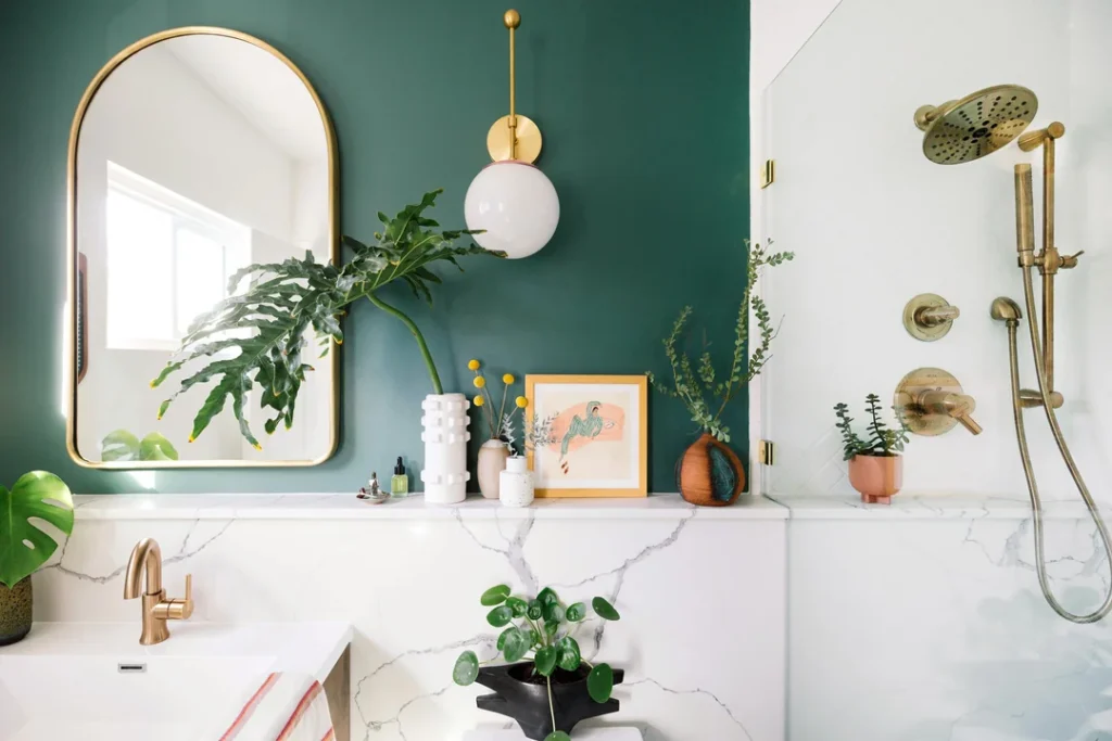 decorating with plants in the bathroom