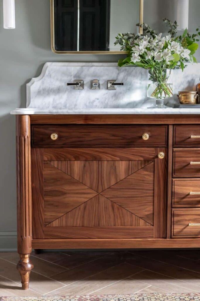 bathroom remodel idea with beautiful furniture-like vanity