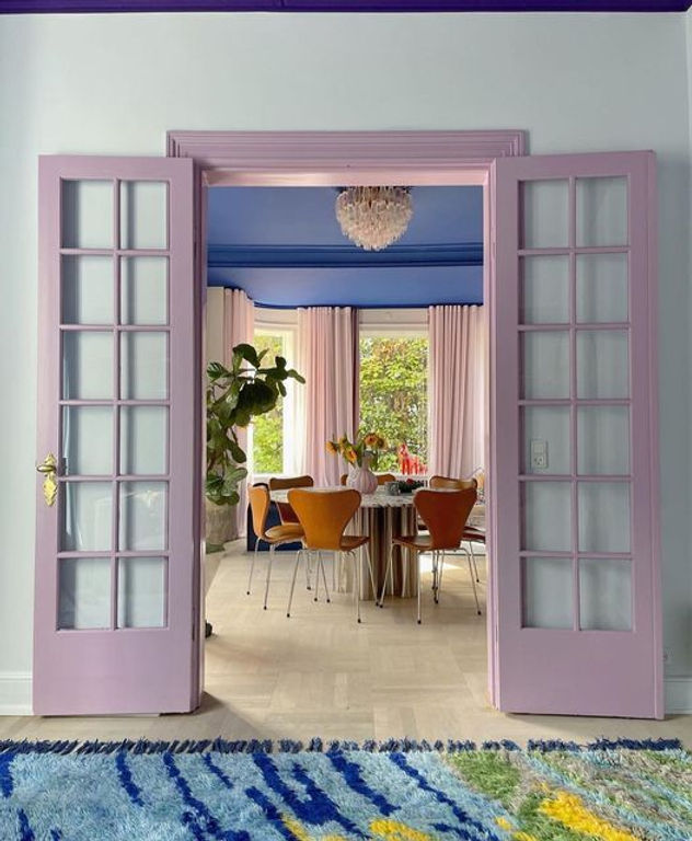 violet-painted-french-interior-doors