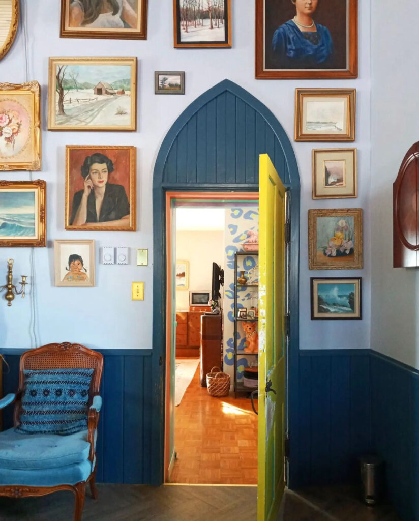 yellow-and-blue-painted-interior-door